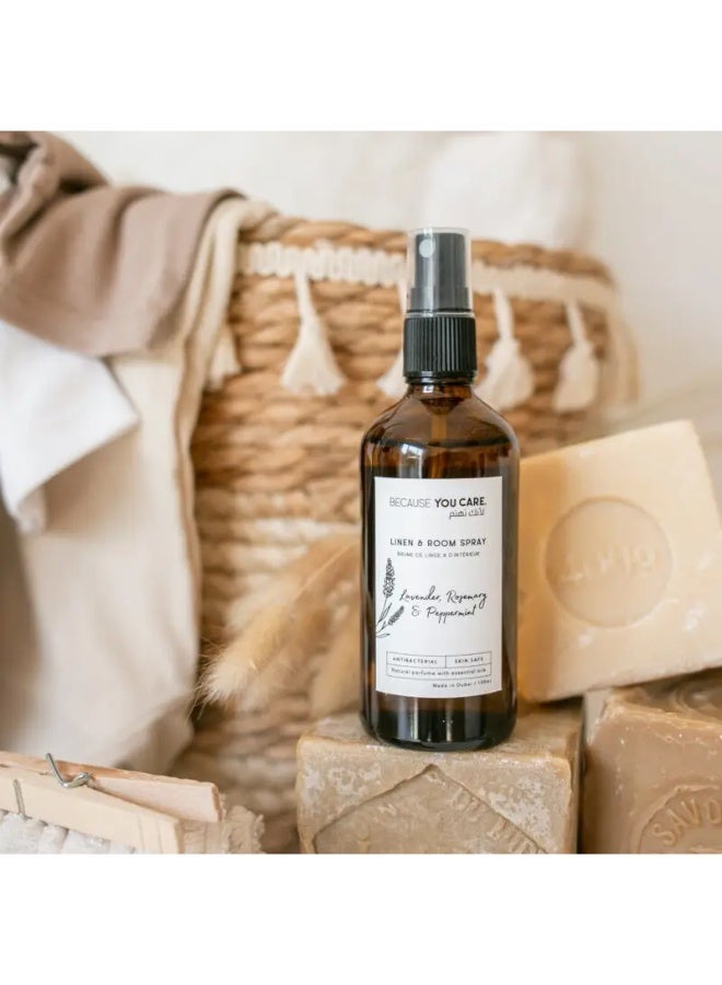 Because You Care Natural Laundry Mist 100ml | Lavender, Rosemary & Peppermint | Fabric & Linen Freshener Spray | Long-Lasting Home Fragrance - Image 2